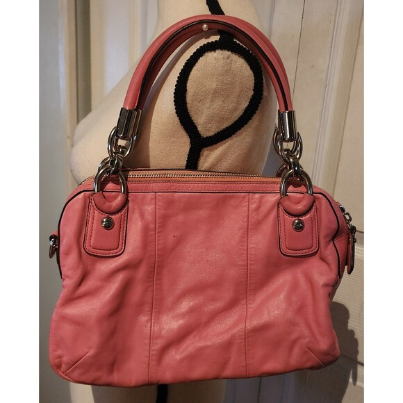 Rare COACH Pink Leather KRISTIN Large Top Zip HOBO ShoulderBag Purse HtF VguC - Picture 4 of 10